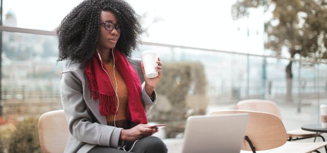 Woman using a laptop